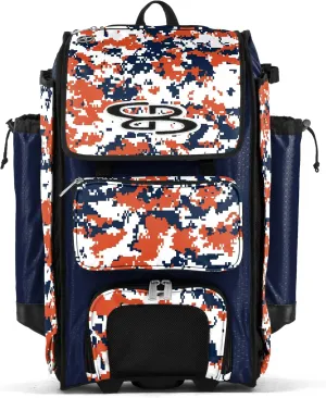 Boombah Catchers Superpack Hybrid Rolling Digital Camo Bat Bag - Multiple Colors - Wheeled & Backpack Version