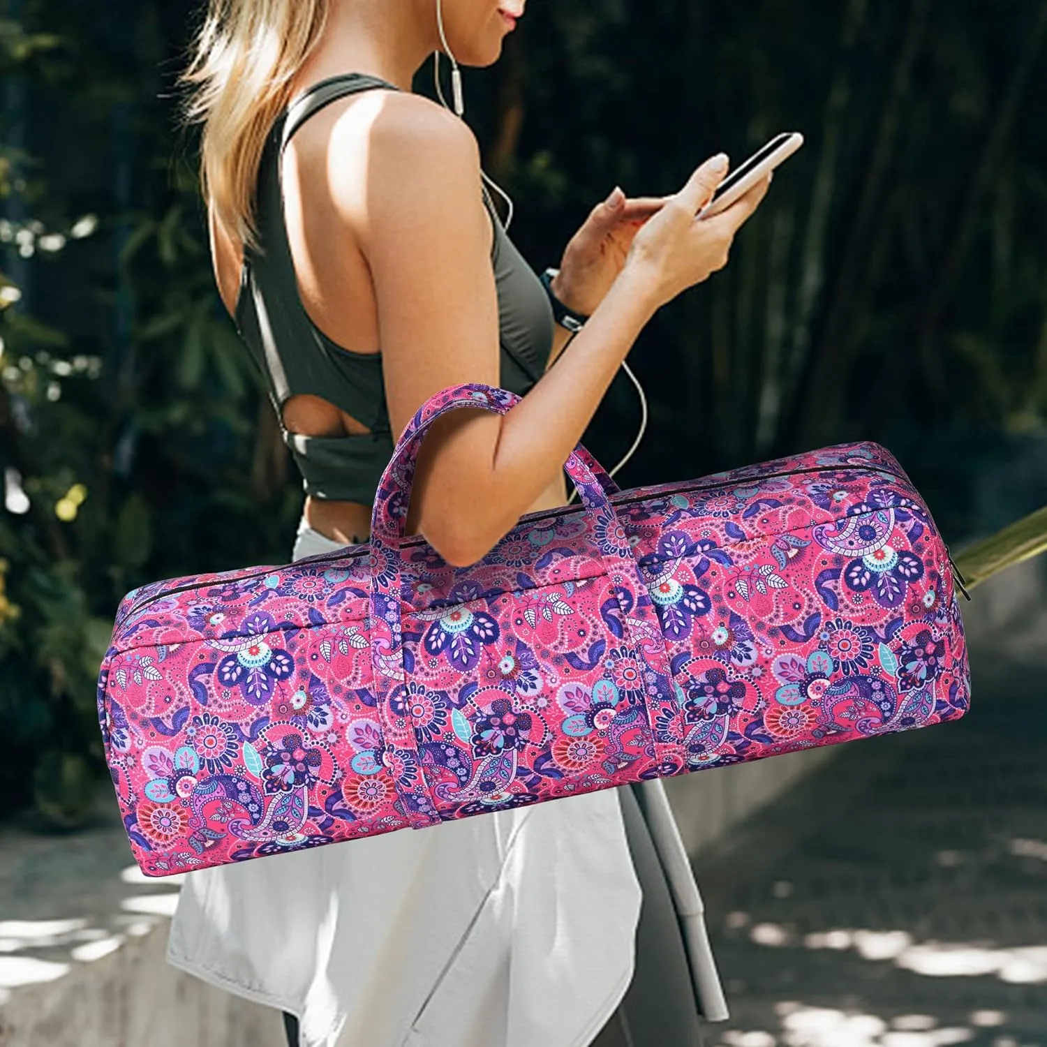 Boulder Bee | Yoga Mat Bag | Large Yoga Mat Carrier with Wet Pocket | Yoga Gifts | Gym Tote Bag for Women