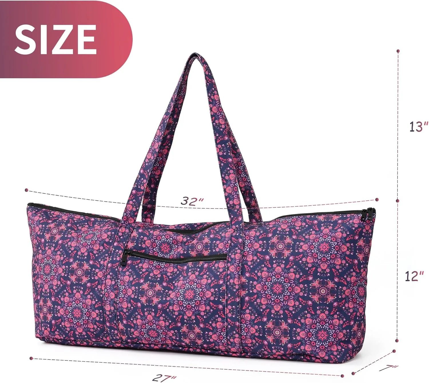 Boulder Bee | Yoga Mat Bag | Large Yoga Mat Carrier with Wet Pocket | Yoga Gifts | Gym Tote Bag for Women