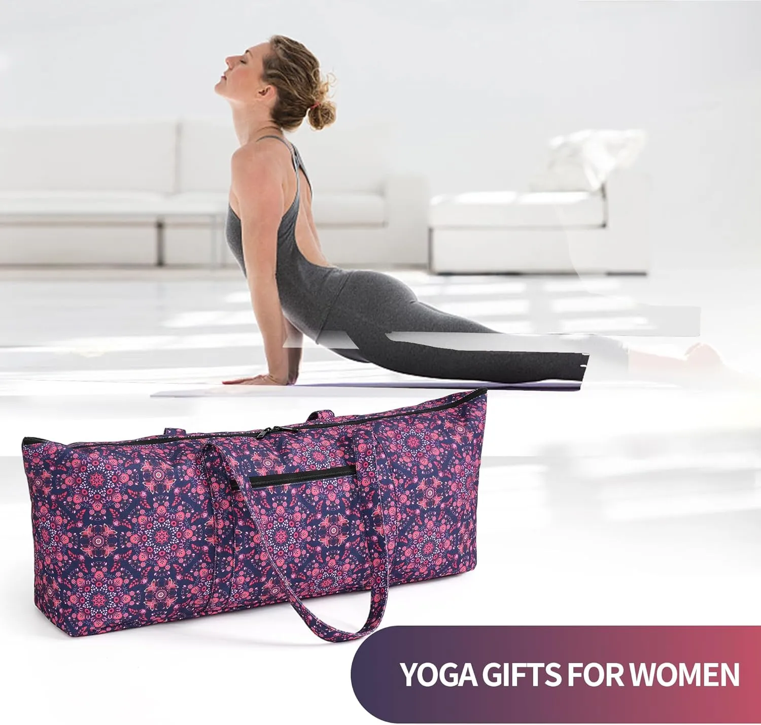 Boulder Bee | Yoga Mat Bag | Large Yoga Mat Carrier with Wet Pocket | Yoga Gifts | Gym Tote Bag for Women