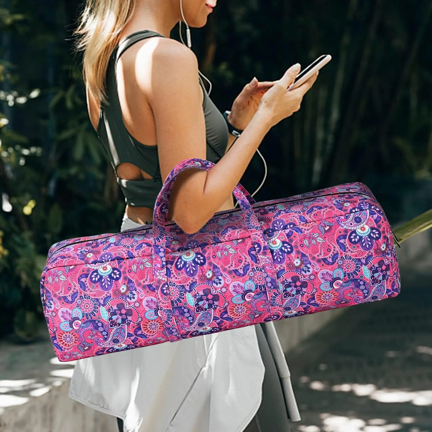 Boulder Bee | Yoga Mat Bag | Large Yoga Mat Carrier with Wet Pocket | Yoga Gifts | Gym Tote Bag for Women