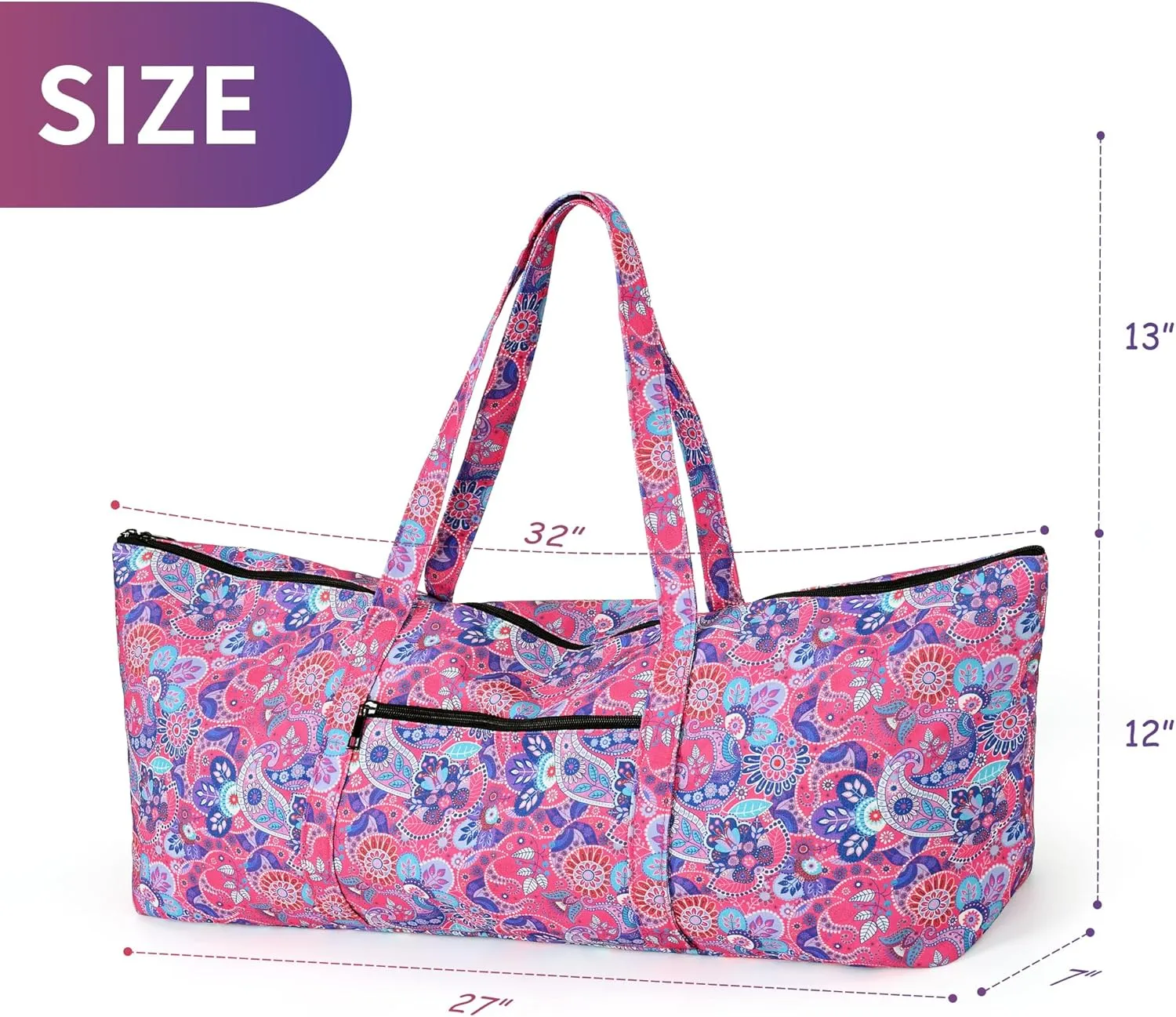 Boulder Bee | Yoga Mat Bag | Large Yoga Mat Carrier with Wet Pocket | Yoga Gifts | Gym Tote Bag for Women