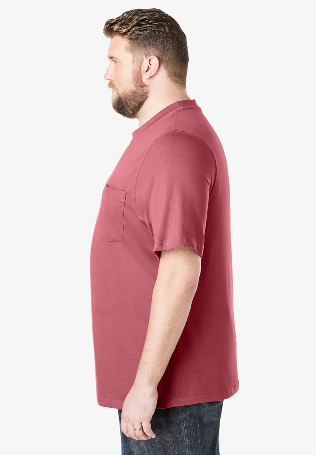 Boulder Creek by Kingsize Men's Big & Tall Heavyweight Pocket Crewneck T-Shirt