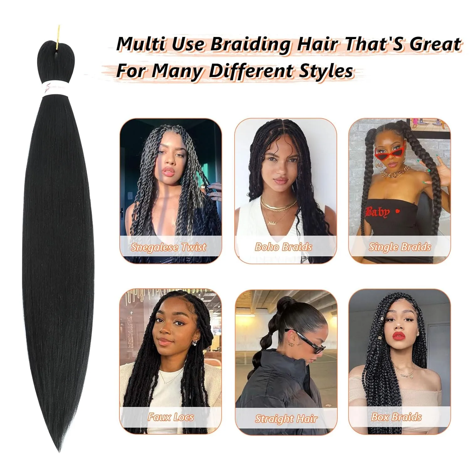 Braiding Hair 24 Inch 8 Packs Braiding Hair Pre Stretched Long Braiding Hair For Twist Or Box Braids Pre Stretched Braiding Hair For Crochet Braids Hot Water Setting Soft Yaki Texture(24Inch,#2)