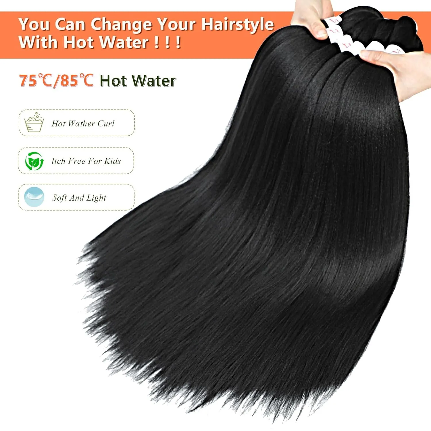 Braiding Hair 24 Inch 8 Packs Braiding Hair Pre Stretched Long Braiding Hair For Twist Or Box Braids Pre Stretched Braiding Hair For Crochet Braids Hot Water Setting Soft Yaki Texture(24Inch,#2)