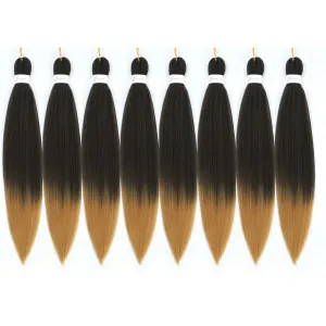 Braiding Hair Pre Stretched 16 Inch 8 Packs Braiding Hair Extension Pre Stretched Braiding Hair Professional Synthetic Hair For Braiding Crochet Twist Braids Soft Yaki Texture(16",1B/27-8P)