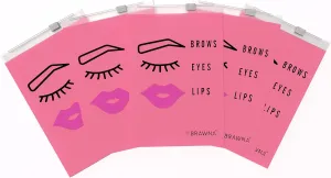 BRAWNA 70 pcs Pink Microblading Aftercare Bags for PMU Instruction Cards - Eyebrow Aftercare Bags - PMU Aftercare bags - PMU Kit - Mini Cosmetic Pouches - Microblading Supplies