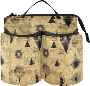 Briefcase Cup Holder Upgraded Bohemian Retrogeometric Pattern Vintage Holder with Strap Flight Attendants Businessmen