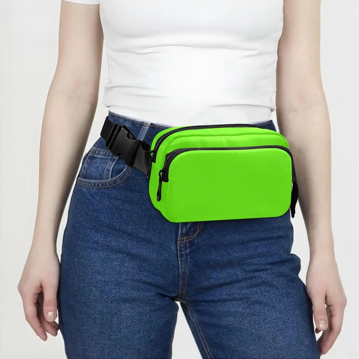 Bright Green Chest Bag for Women Mini Everywhere Bum Hip Waist Pack, 8 x 5.3 x 2.3 Inches