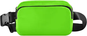 Bright Green Chest Bag for Women Mini Everywhere Bum Hip Waist Pack, 8 x 5.3 x 2.3 Inches