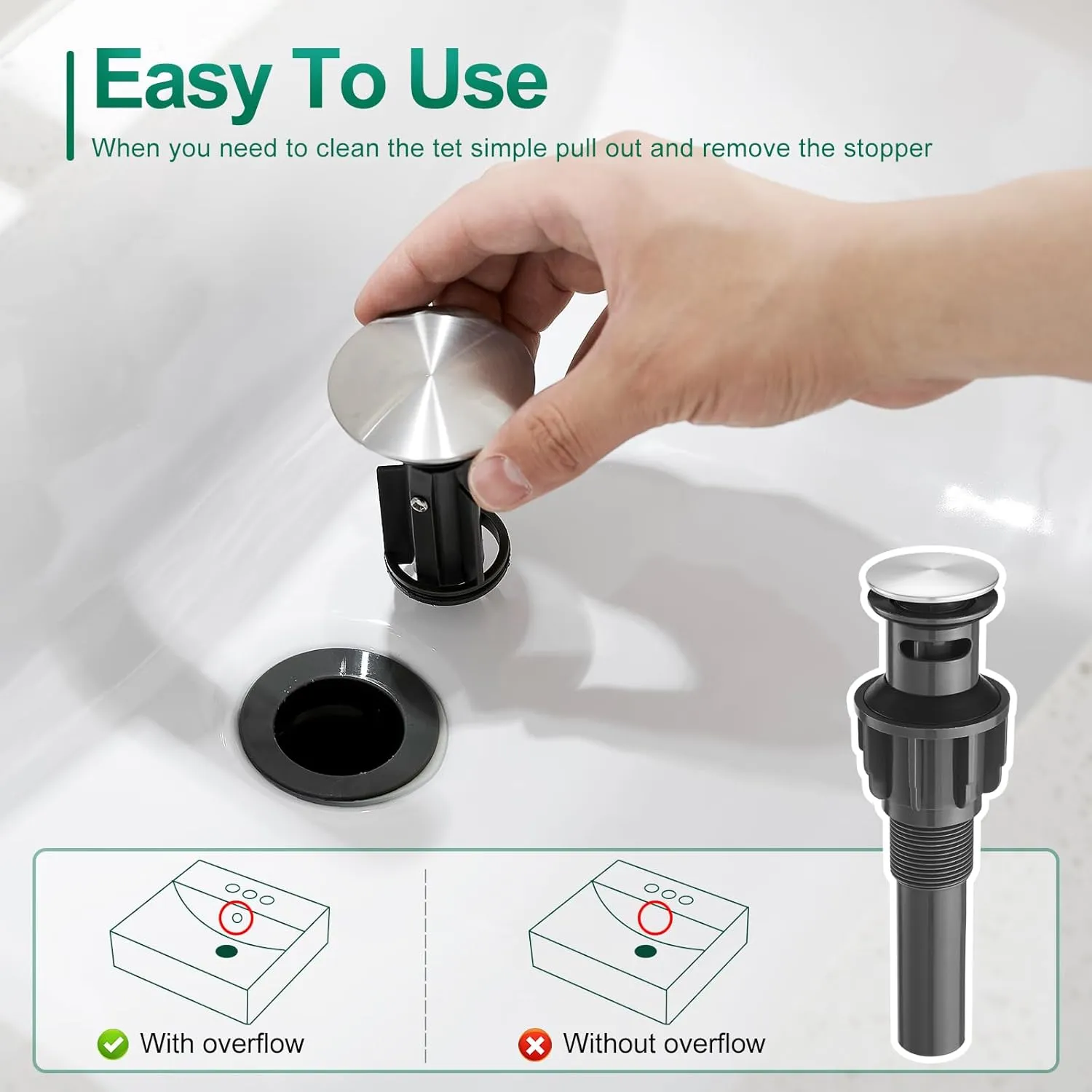 Brushed Nickel Bathroom Faucet Single Handle Bathroom Vanity Sink Faucet with Pop-up Drain, Rv Lavatory Vessel Faucet Basin Mixer Tap with Deck Plate