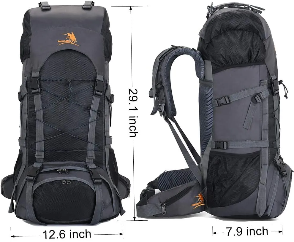 Bseash 60L Internal Frame Waterproof Hiking Camping Backpack with Rain Cover, Large Outdoor Sport Travel Daypack Rucksack