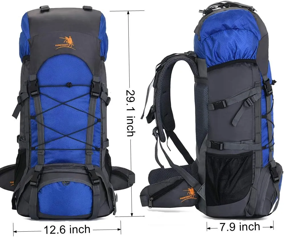 Bseash 60L Internal Frame Waterproof Hiking Camping Backpack with Rain Cover, Large Outdoor Sport Travel Daypack Rucksack