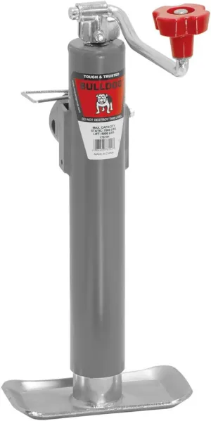 Bulldog 1781010117 Gray Universal 10" Topwind Travel Weld-On Swivel Trailer Jack with Foot Plate (5,000 lbs. Lift Capacity)