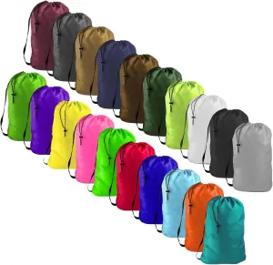 Burgundy Heavy Duty Laundry Bag w/Shoulder Strap by Ultra Essentials, XL 24" X 36" Tear Resistant Utility Bags, Dorm Hamper, Camping Tent, Sports Balls & Jerseys, Clothes, Yarn Storage
