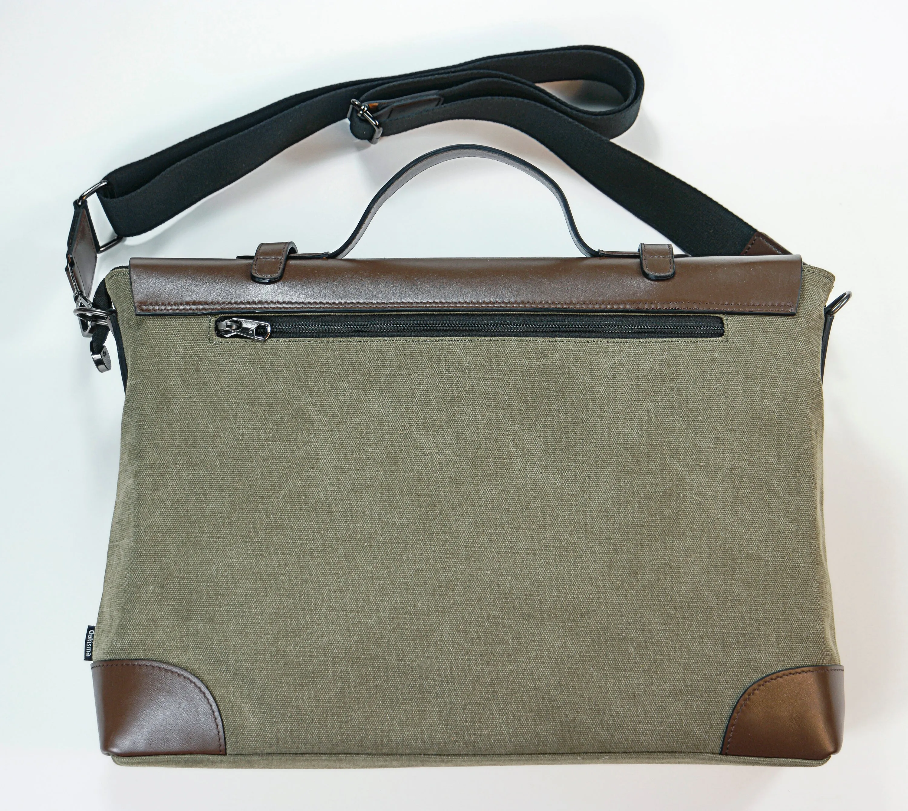 Business Messenger Briefcase Vintage Leather Canvas Messenger Bag Official bag Large schoolbag Shoulder bag Sturdy leather canvas computer notebook bag leather briefcase for men