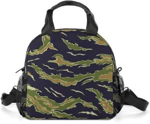 Camouflage Vietnam Tiger Stripe Adjustable Shoulder Strap Insulated And Leak Proof Premium Lunch Bag Unisex