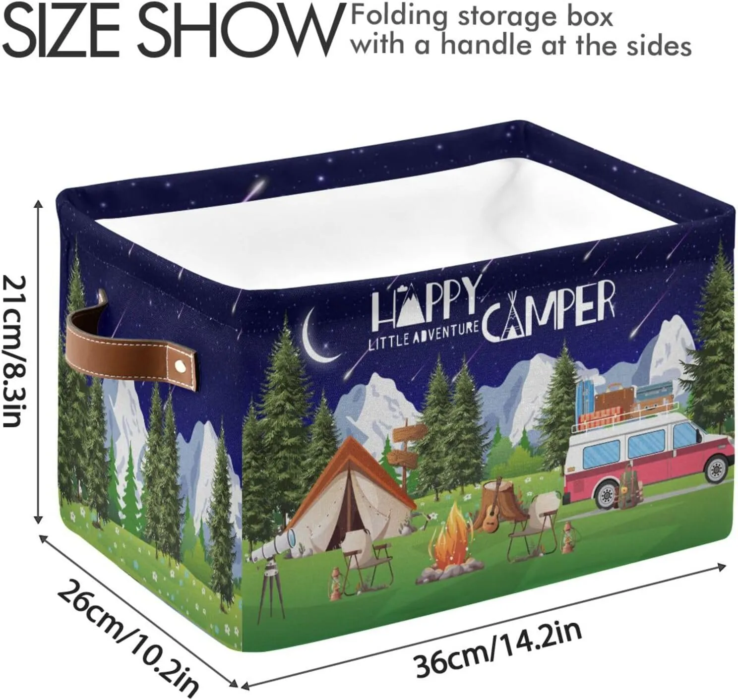 Camping Rectangular Storage Basket Organizer Bin Shelf Food Picnic Moutain Fir Tree Baskets For Clothes Gifts For Home Office Dorm