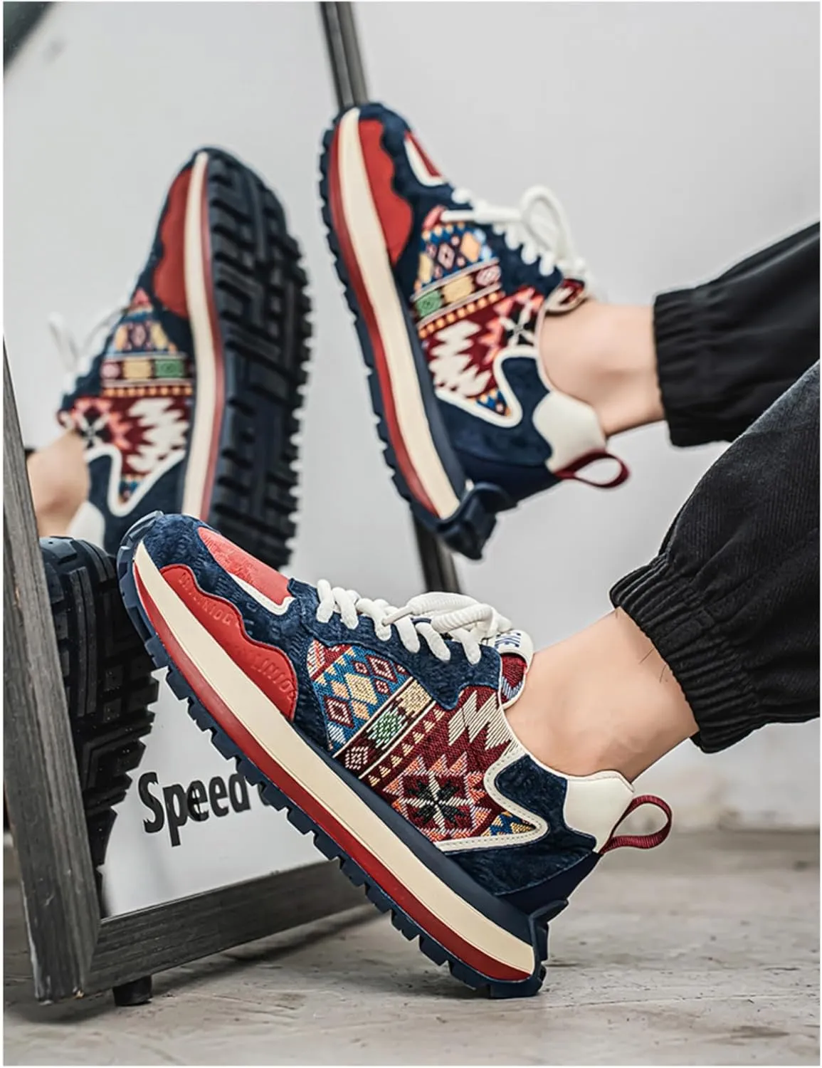 Canvas Boho Sneakers for Women Cloud Cushioning Bohemian Festival-Ready Comfort & Hand-Embroidered Artisan Accents