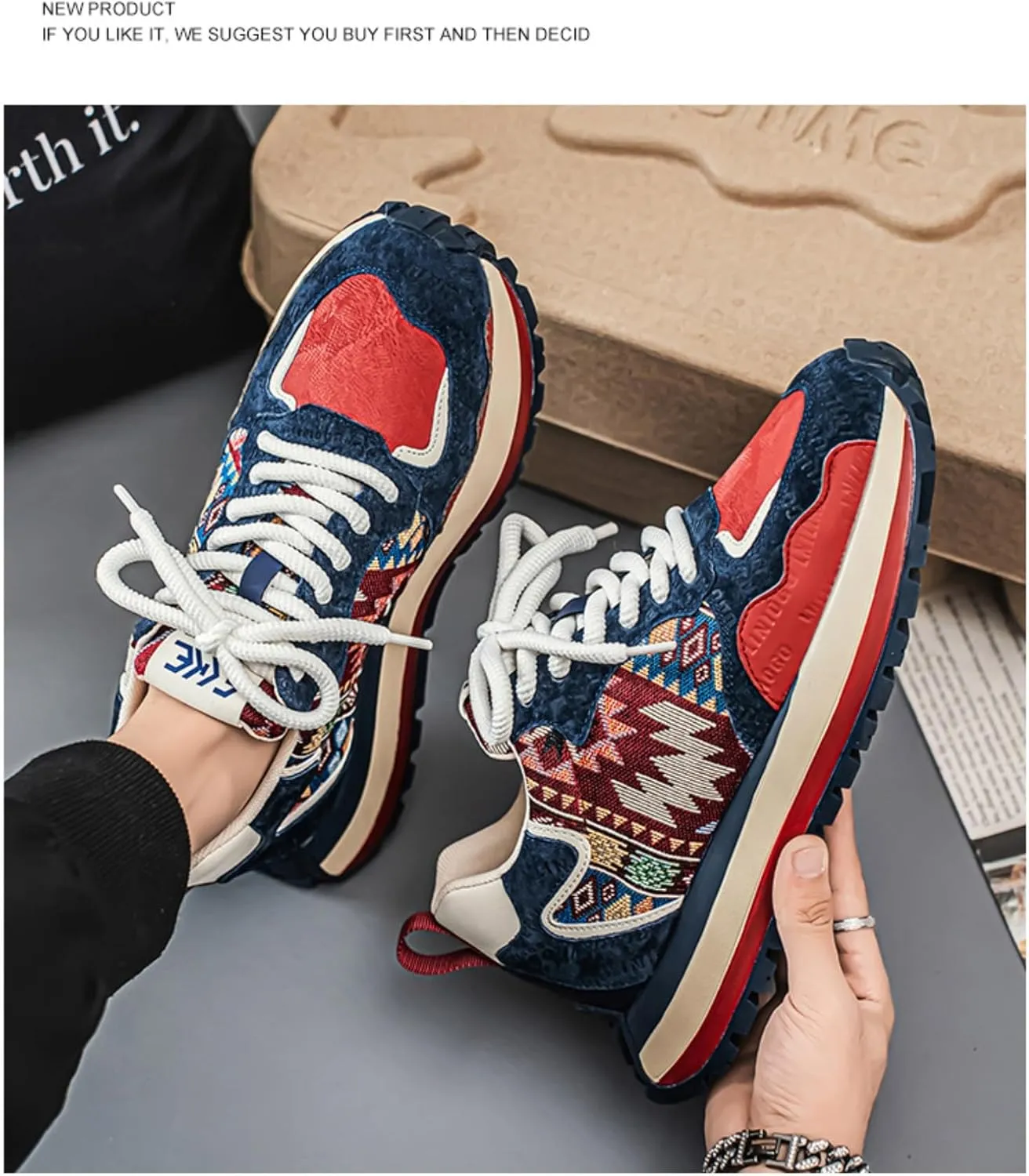 Canvas Boho Sneakers for Women Cloud Cushioning Bohemian Festival-Ready Comfort & Hand-Embroidered Artisan Accents