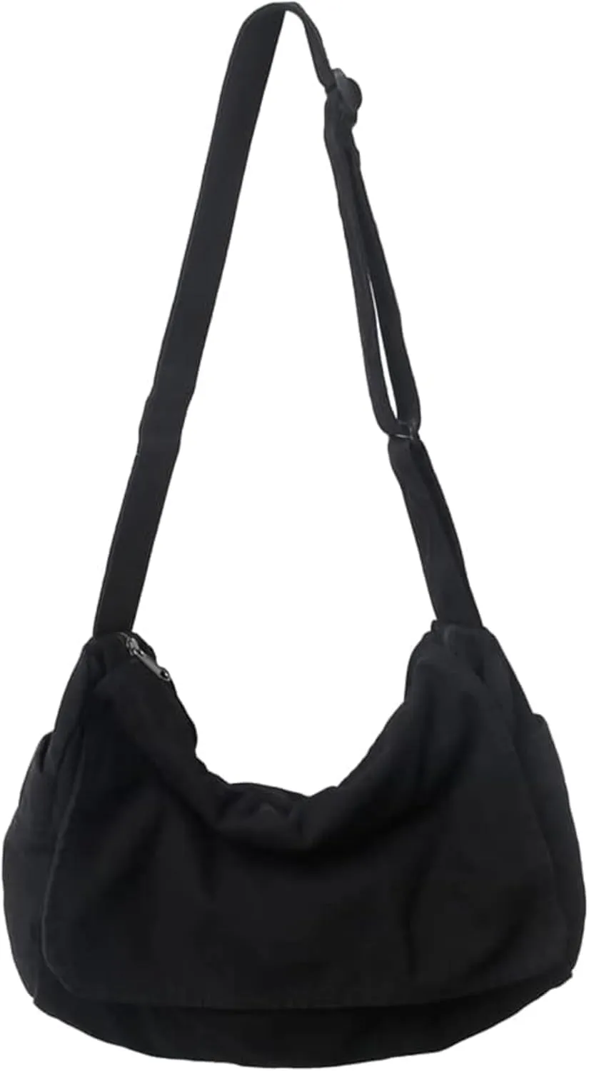 Canvas Messenger Bag Crossbody Shoulder Bag Vintage Tote Bag Large Hobo Bag for Women Girls