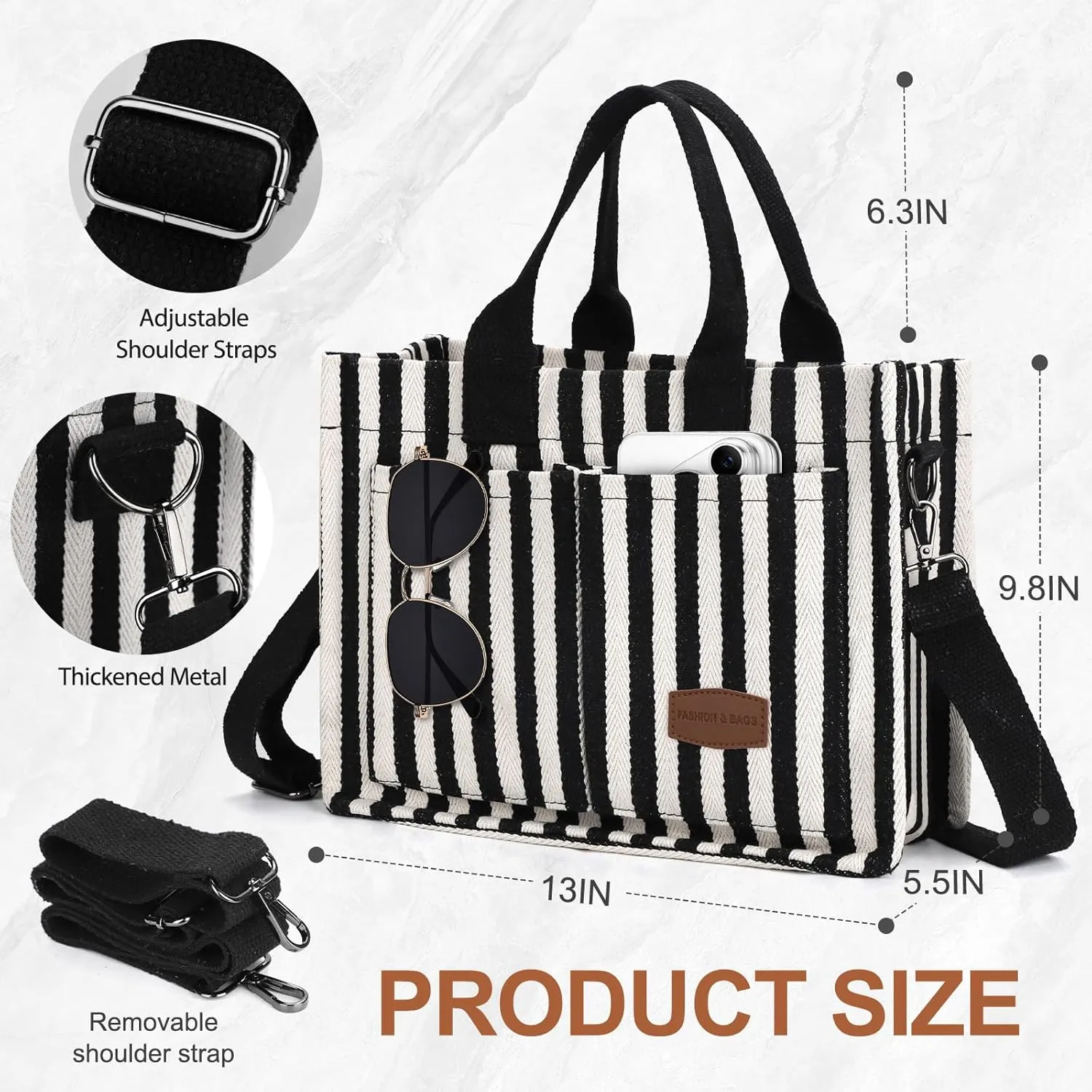 Canvas Tote Bag for Women, Large Work Purses Bible Tote