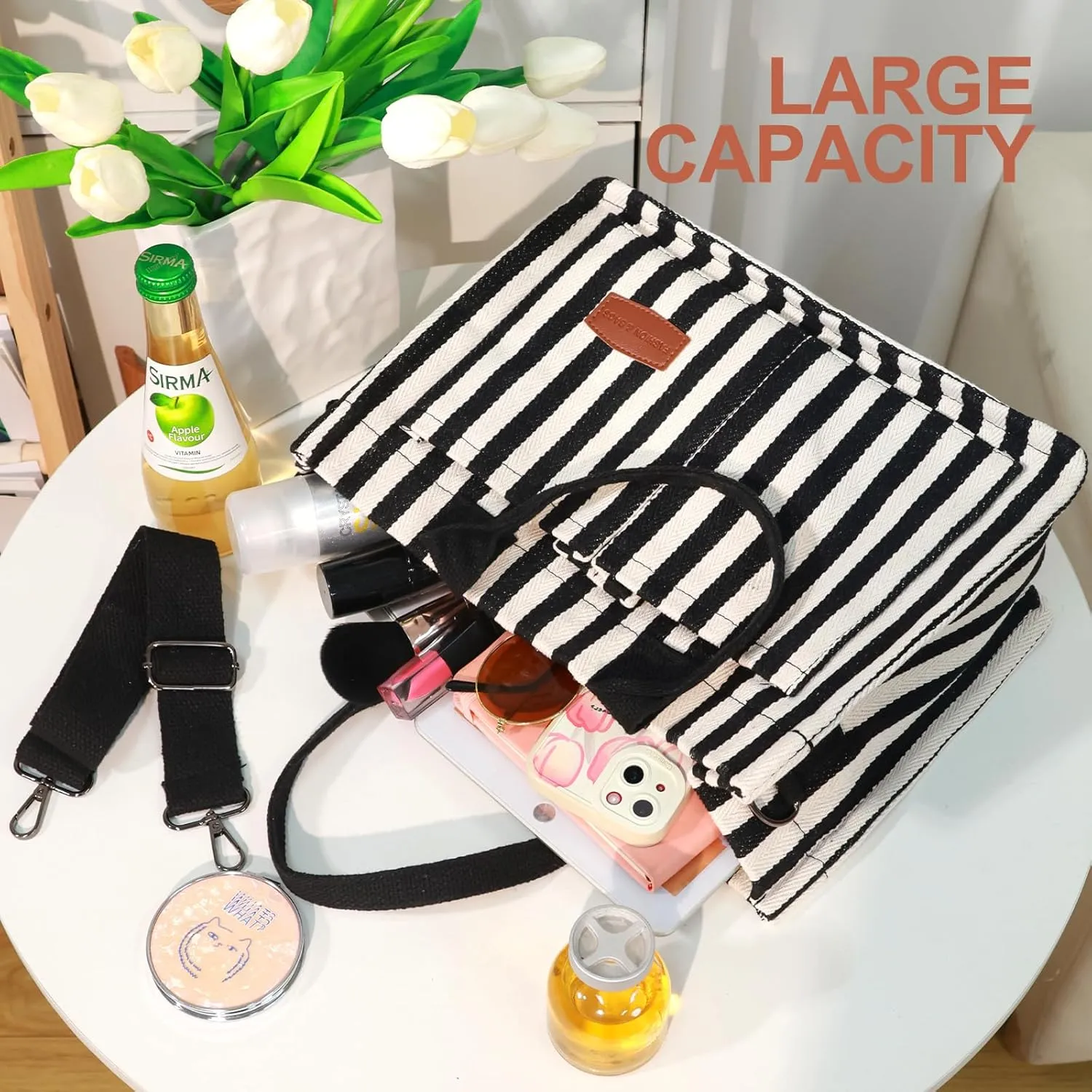 Canvas Tote Bag for Women, Large Work Purses Bible Tote