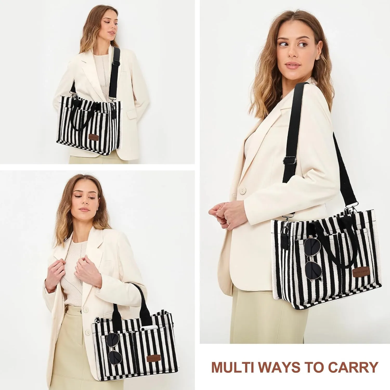 Canvas Tote Bag for Women, Large Work Purses Bible Tote