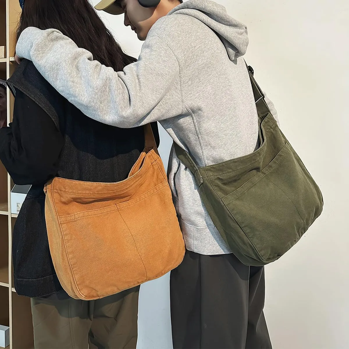 Canvas Tote Bag for Women Men Unisex Purses Women's Crossbody Handbags Hobo Shoulder Bag for Teen Girls…