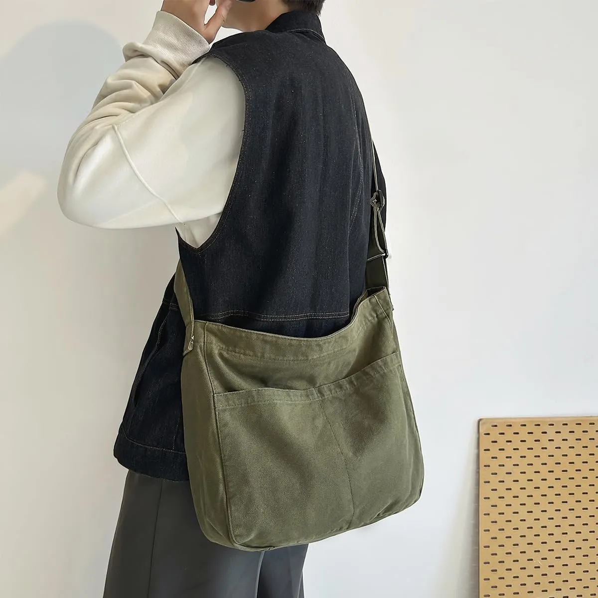 Canvas Tote Bag for Women Men Unisex Purses Women's Crossbody Handbags Hobo Shoulder Bag for Teen Girls…