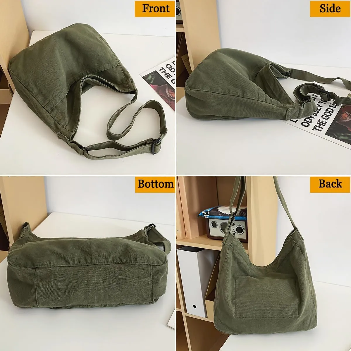Canvas Tote Bag for Women Men Unisex Purses Women's Crossbody Handbags Hobo Shoulder Bag for Teen Girls…