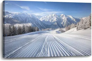 Canvas Wall Art Alpine Ski Area Large Poster Artwork Framed Prints Modern Wall Decor for Living Room Bedroom Restaurant Ready to Hang 20 x 32