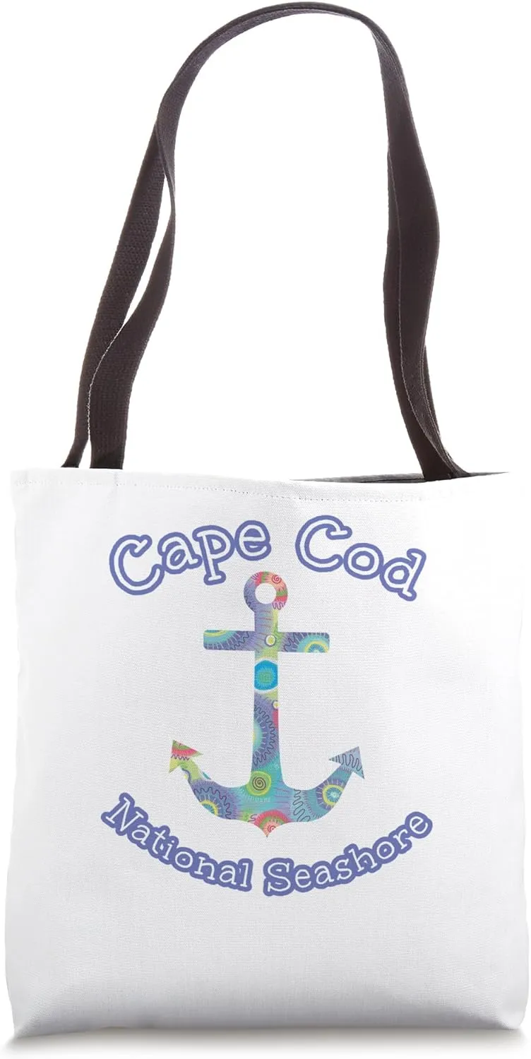 Cape Cod National Seashore Beach BOHO Nautical Anchor Tote Bag