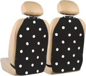 Car Seat Anti-Kick Storage Pads Pack of 2 Universal Car Seat Covers for SUV, Jeep, Truck and Sedan 26.4 x 18.5 Inches Neat White dots Pattern