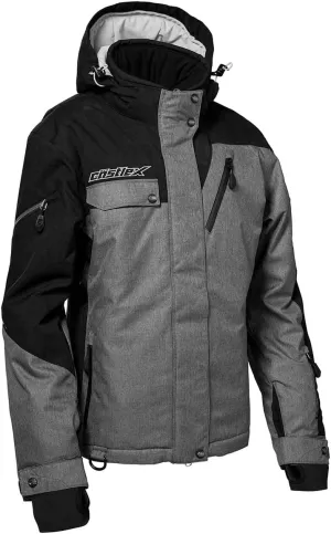 Castle X Women's Powder G3 Snowmobile Jacket w/Fixed 3M Thinsulate (Heather/Black/Silver - Medium)