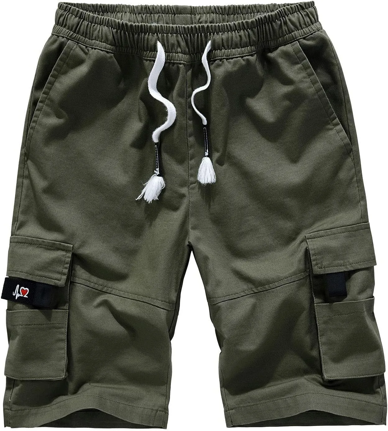 Casual Cargo Shorts for Men Stretch Waist Utility Pockets Lightweight Quick Dry Outdoor Hiking Lounge Wear