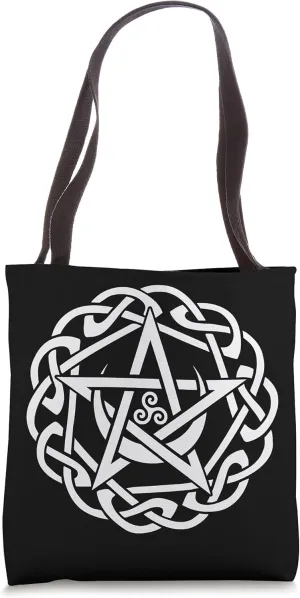 Celtic Pentacle With Moon And Triskelion Spiral Tote Bag