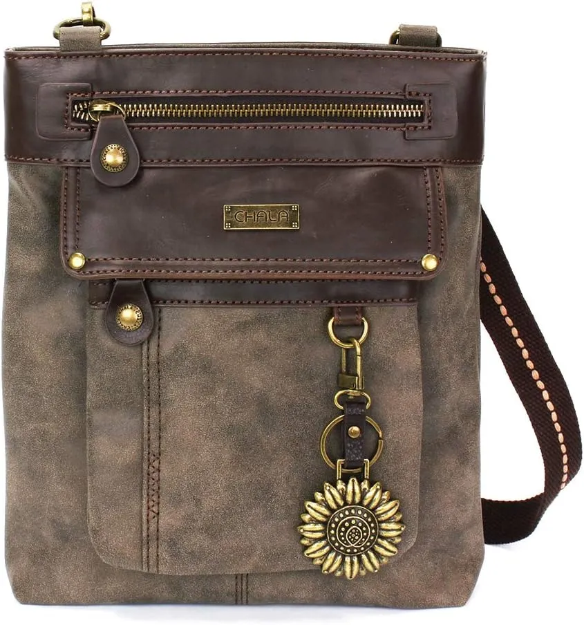 CHALA GEMINI Crossbody Canvas Gift Messenger Bag Stone Grey