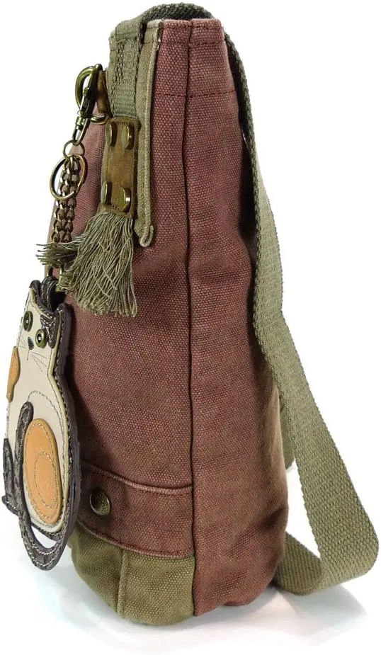 Chala Patch Crossbody, Washed Canvas Handbag, Zipper Top , Animal Prints