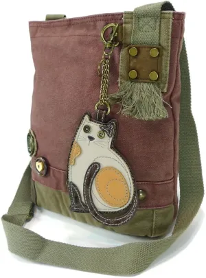 Chala Patch Crossbody, Washed Canvas Handbag, Zipper Top , Animal Prints