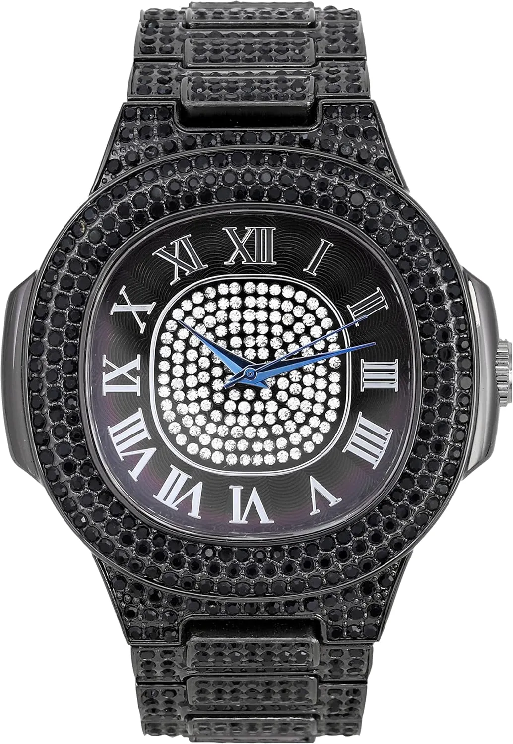 Charles Raymond Bling-ed Out Bracelet with Oblong Iced Look Hip Hop Watch - 8475BC Cuban