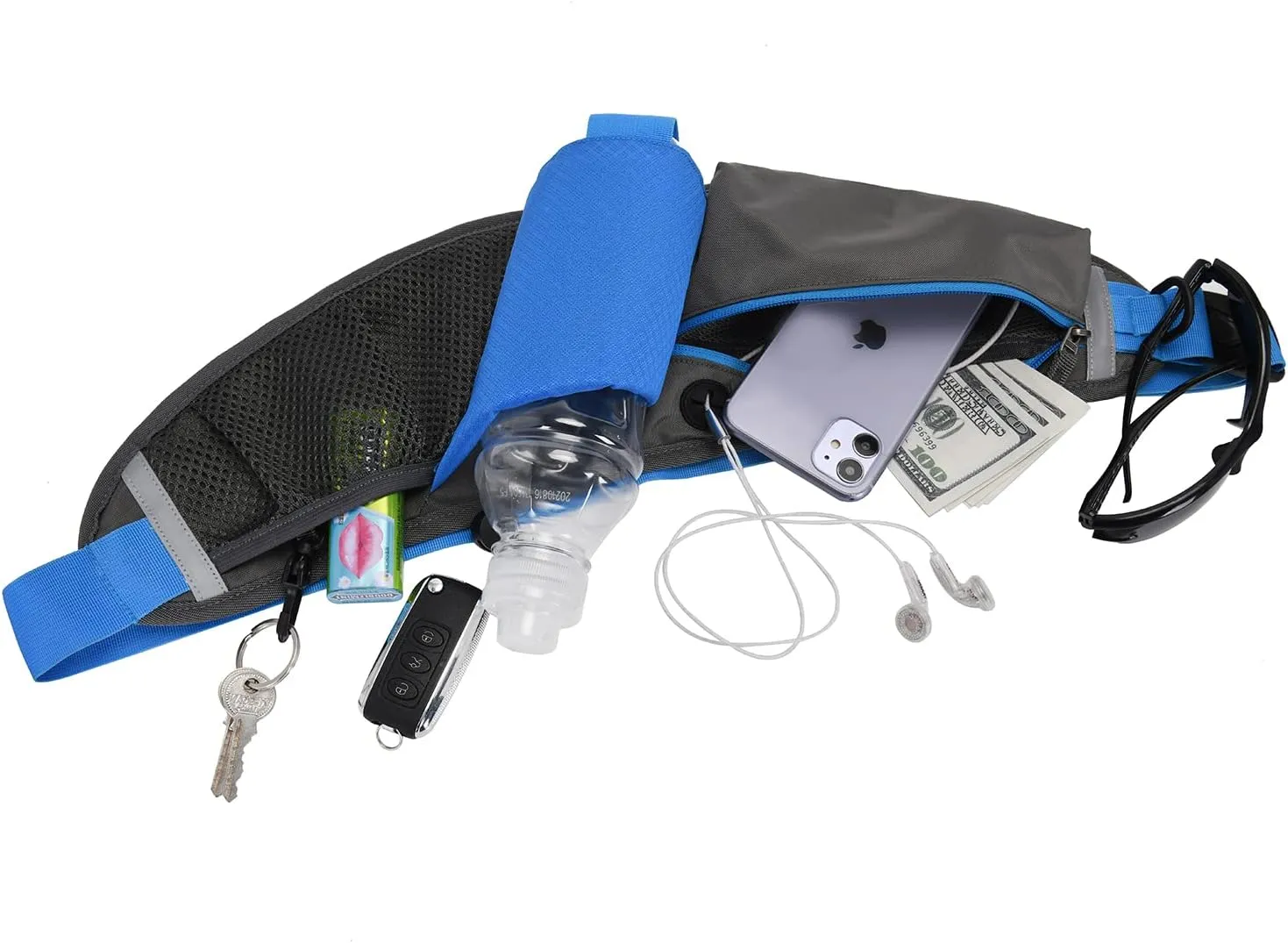 Clakllie Waterproof Running Pack Waist Bag Packs with Adjustable Strap for Workout Travel Sports Outdoor Hip Bum Bags