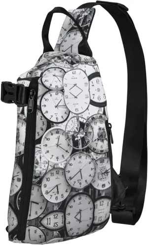 Clock Art Print Trend Casual Crossbody Chest Bag Leisure Travel For Men And Women Crossbody Bag