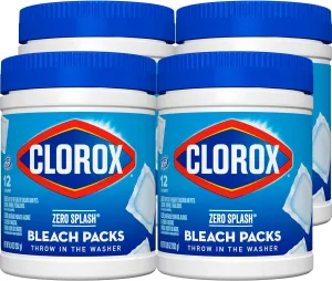 Clorox Zero Splash Bleach Packs - Laundry Pods, 4 Pack (Package May Vary)