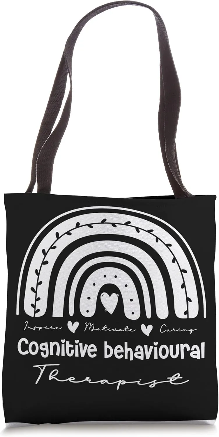 Cognitive behavioural Therapy, Boho Rainbow therapist CBT Tote Bag