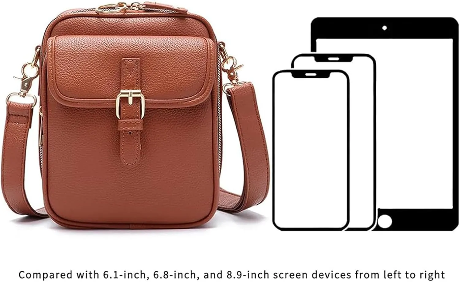 Collaboraten1 Crossbody Leather Bag, Urvashi Crossbody Bag, Tojoyride Crossbody Bags for Women, Adjustable Strap,