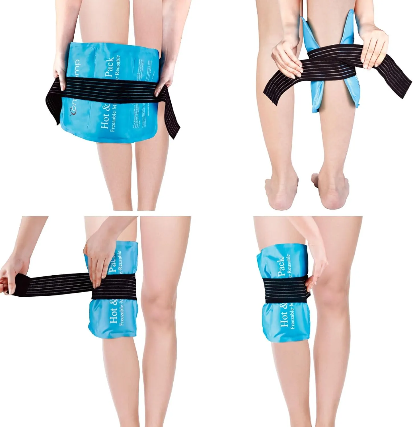 Comfytemp Ice Packs for Injuries, FSA HSA Approved, 10.5"x14.5" Reusable Gel Ice Pack for Shoulders, Knee, Ankle, Elbow, Hip, Back Pain Relief, Hot and Cold Compress for Sprains, Swelling, Bruises
