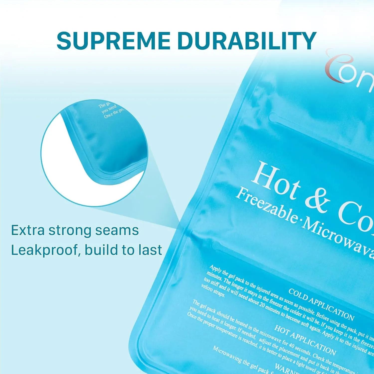 Comfytemp Ice Packs for Injuries, FSA HSA Approved, 10.5"x14.5" Reusable Gel Ice Pack for Shoulders, Knee, Ankle, Elbow, Hip, Back Pain Relief, Hot and Cold Compress for Sprains, Swelling, Bruises