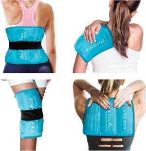 Comfytemp Ice Packs for Injuries, FSA HSA Approved, 10.5"x14.5" Reusable Gel Ice Pack for Shoulders, Knee, Ankle, Elbow, Hip, Back Pain Relief, Hot and Cold Compress for Sprains, Swelling, Bruises