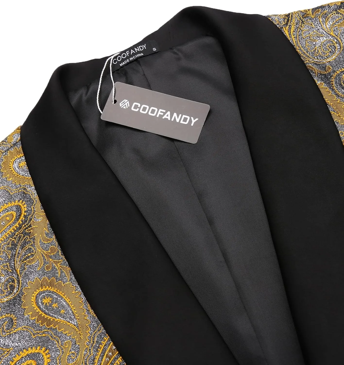 COOFANDY Mens Floral Tuxedo Jacket Paisley Shawl Lapel Suit Blazer Jacket for Dinner,Prom,Wedding
